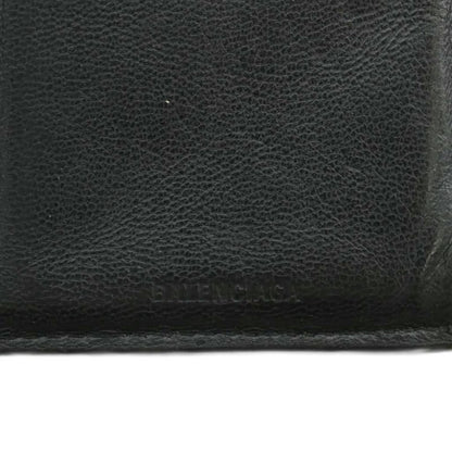 Balenciaga 694166 Wallet Fold Leather Logo Black XZ - OH - GY11