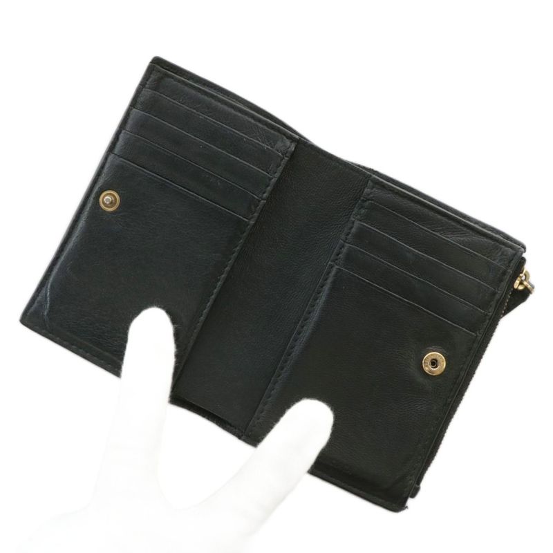 Balenciaga 694166 Wallet Fold Leather Logo Black XZ - OH - GY11