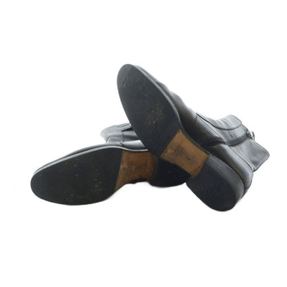 Gucci 309043 Short Boots Leather Interlocking Side Zip 6 25cm (9.84in) Black -