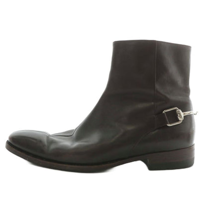 Gucci Short Boots Leather Horsebit Silver Hardware 40 25cm (9.84in) Brown