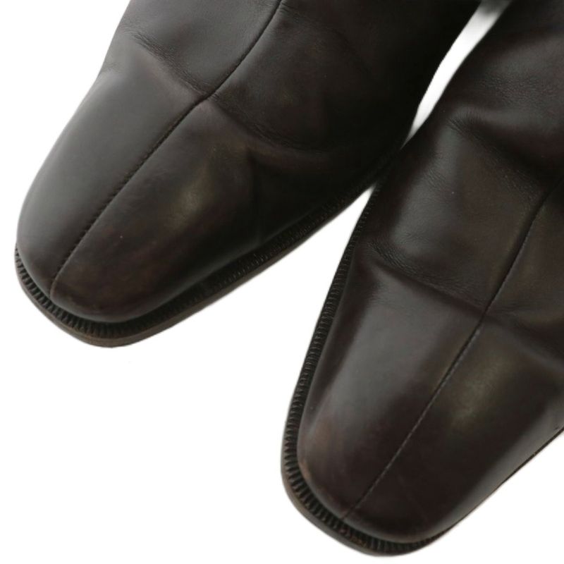 Gucci Short Boots Leather Horsebit Silver Hardware 40 25cm (9.84in) Brown