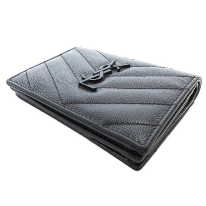 Yves Saint Laurent YVES Saint Laurent Cassandra Fold Wallet Logo V Stitching
