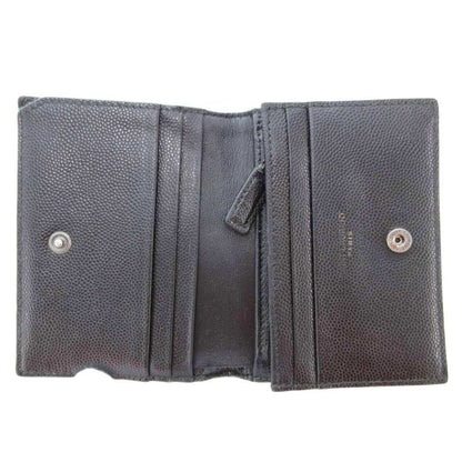 Yves Saint Laurent YVES Saint Laurent Cassandra Fold Wallet Logo V Stitching