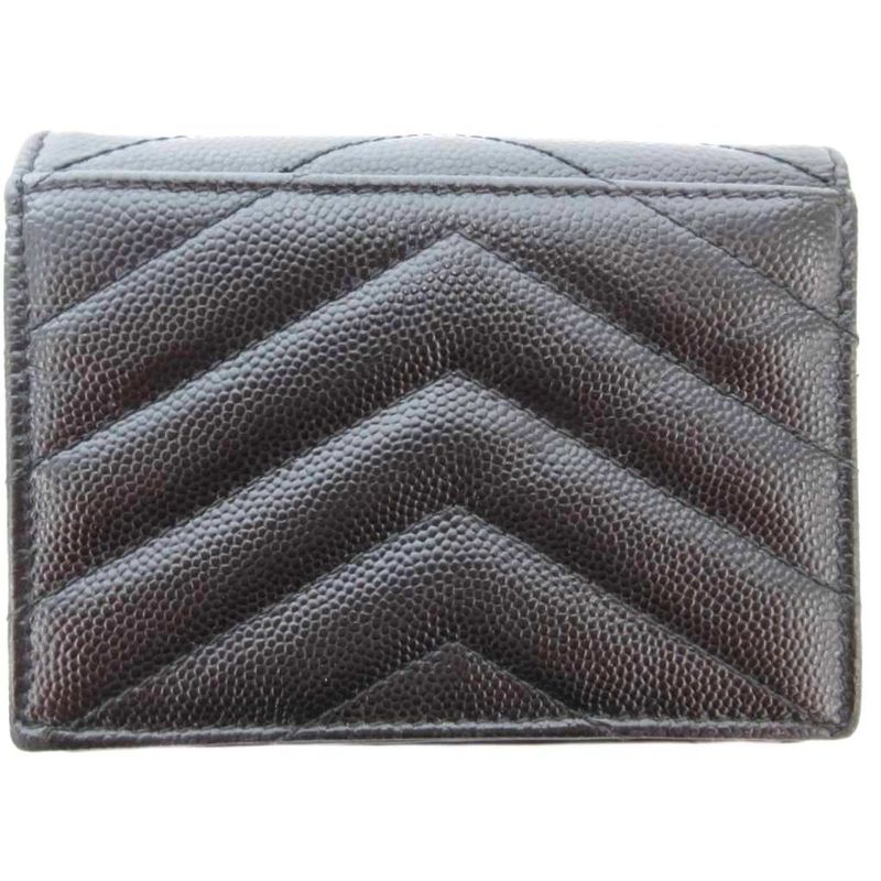 Yves Saint Laurent YVES Saint Laurent Cassandra Fold Wallet Logo V Stitching