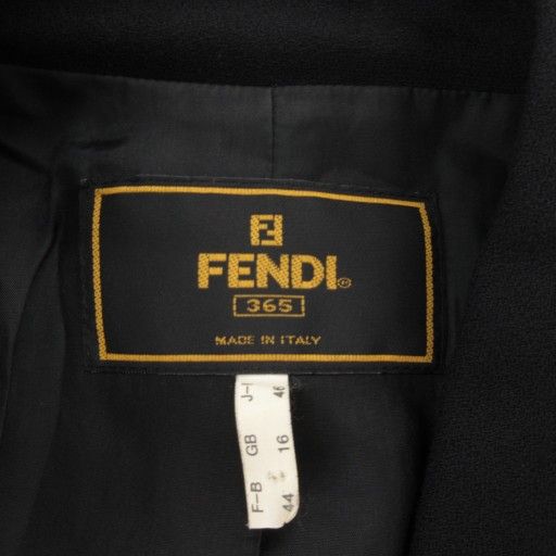 Fendi Tailored Jacket 46 Fully Lined Unvented Black Black AE - GY18