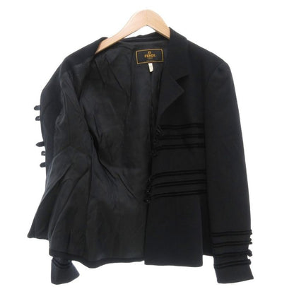 Fendi Tailored Jacket 46 Fully Lined Unvented Black Black AE - GY18