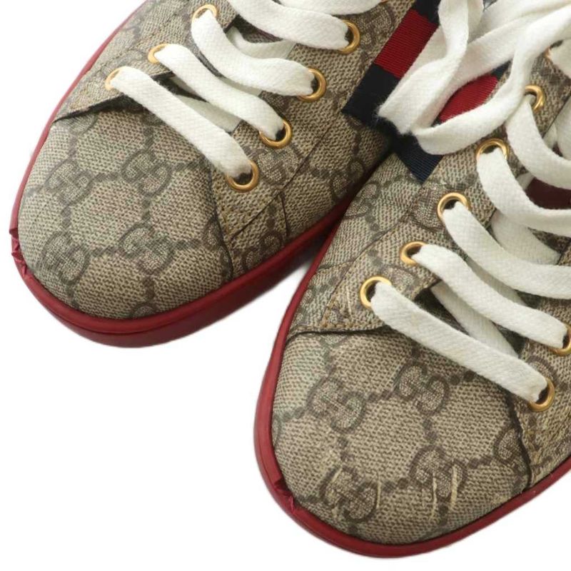Gucci Ace Sneakers GG Supreme Low Cut Sherry Line Total Logo 6 25cm (9.84in)