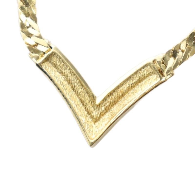 Christian DIOR Necklace Accessories Pendant Rhinestone Logo Gold Color - GY17