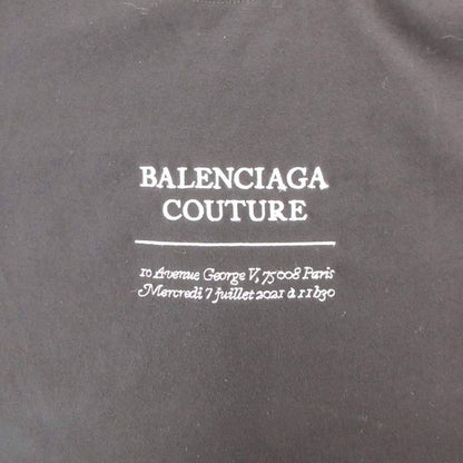 Balenciaga Couture T-shirt Cut And Sewn Short Sleeves Logo Embroidery XXS Black