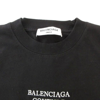 Balenciaga Couture T-shirt Cut And Sewn Short Sleeves Logo Embroidery XXS Black