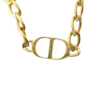 Christian DIOR CD Logo Necklace Accessories Pendant GP Gold Color Gold - GY18