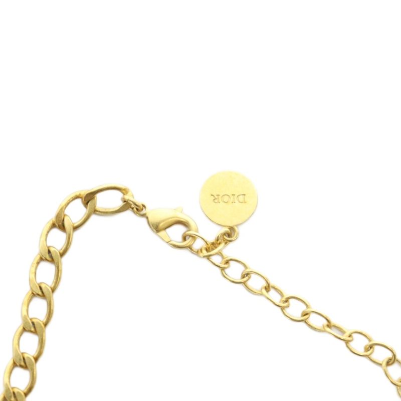 Christian DIOR CD Logo Necklace Accessories Pendant GP Gold Color Gold - GY18
