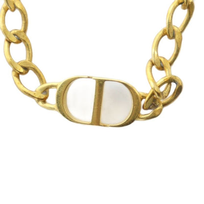 Christian DIOR CD Logo Necklace Accessories Pendant GP Gold Color Gold - GY18