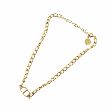 Christian DIOR CD Logo Necklace Accessories Pendant GP Gold Color Gold - GY18