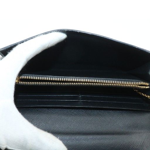 Prada Long Wallet Fold Saffiano Leather Logo Gold Hardware Black Xz-oh-gy18