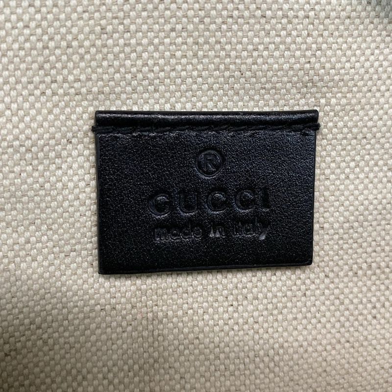 Gucci Waist Pouch GG Embossed Belt Bag 645093 Black Leather