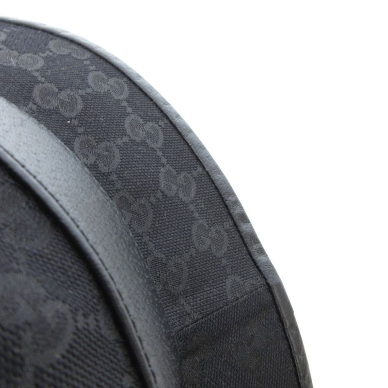 Gucci GG Canvas Fedora Bucket Hat Double G Leather Black Made In Italy 576587