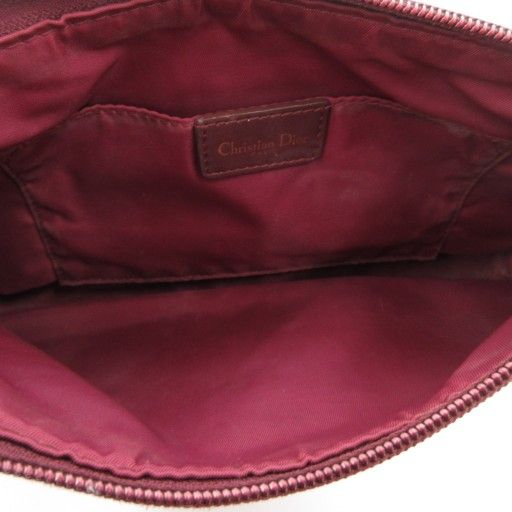 Christian DIOR Pouch Mini Bag Canvas Trotter Total Red Purple Bordeaux Pz0002 JS
