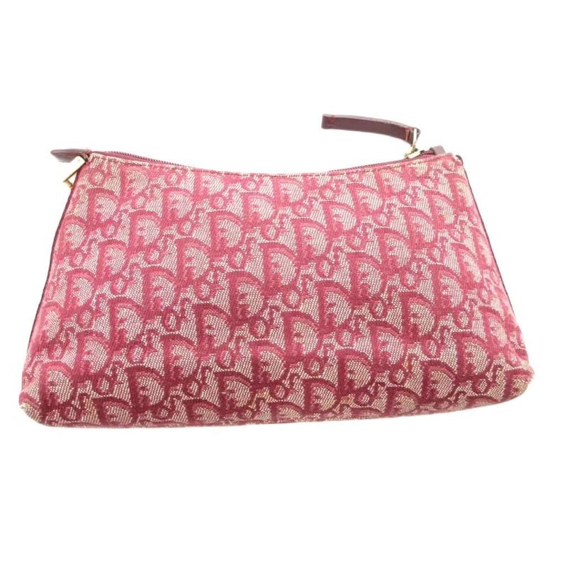 Christian DIOR Pouch Mini Bag Canvas Trotter Total Red Purple Bordeaux Pz0002 JS