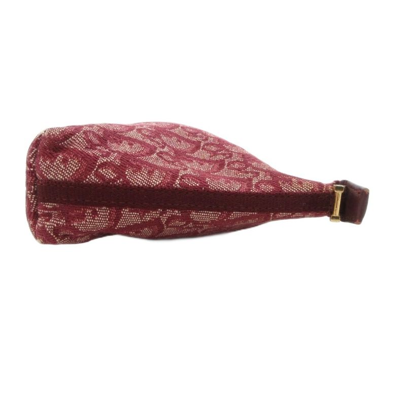 Christian DIOR Pouch Mini Bag Canvas Trotter Total Red Purple Bordeaux Pz0002 JS