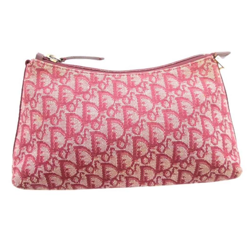 Christian DIOR Pouch Mini Bag Canvas Trotter Total Red Purple Bordeaux Pz0002 JS