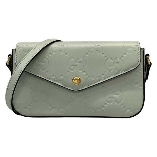 Gucci Shoulder Bag GG Supermini Leather Shoulder Bag 772794 Pale Green Leather