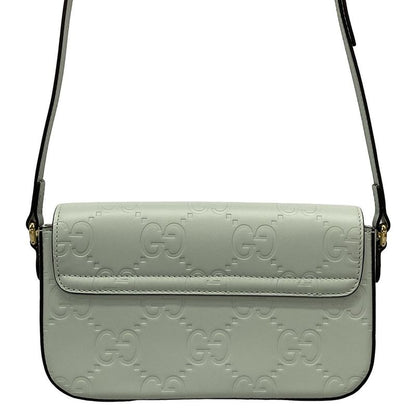 Gucci Shoulder Bag GG Supermini Leather Shoulder Bag 772794 Pale Green Leather