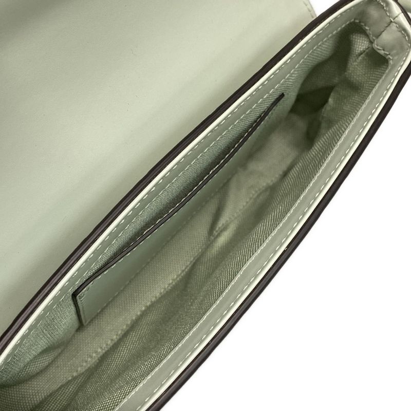 Gucci Shoulder Bag GG Supermini Leather Shoulder Bag 772794 Pale Green Leather