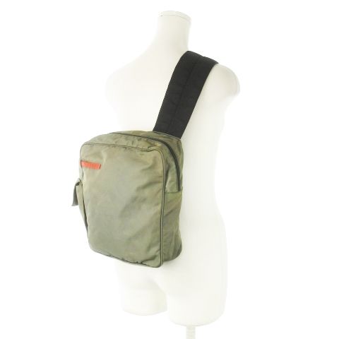 Prada Sport 99SS Archive Body Bag Shoulder Bag Crossbody Nylon Green Khaki C18K