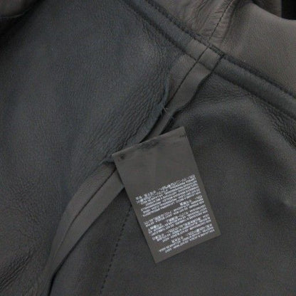 Balenciaga Lamb Leather Collarless Jacket Ribbon Sheepskin 40 Black 413055