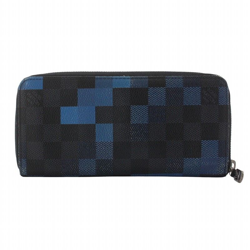 Louis Vuitton Damier Graphite Pixel Zippy Wallet Vertical Long Wallet Round