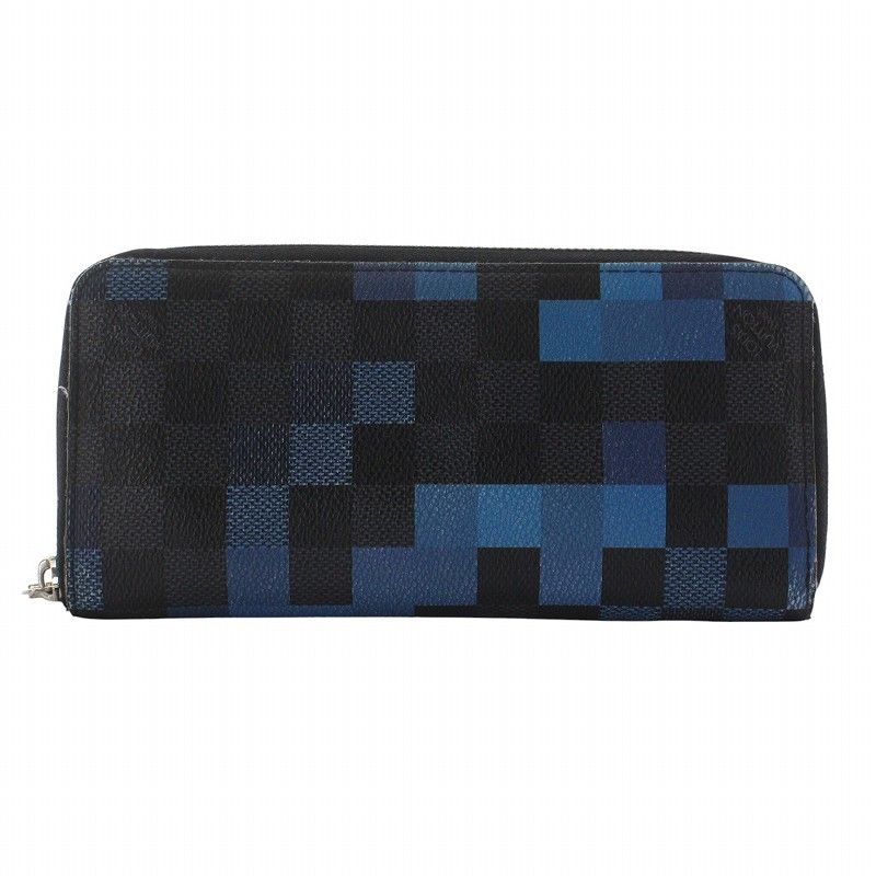 Louis Vuitton Damier Graphite Pixel Zippy Wallet Vertical Long Wallet Round