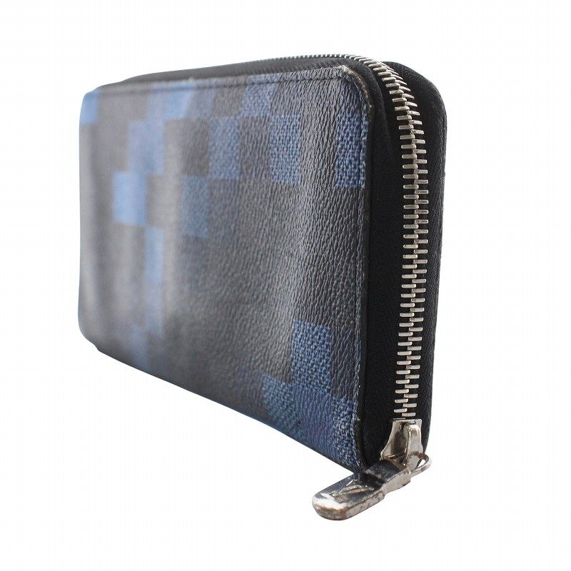 Louis Vuitton Damier Graphite Pixel Zippy Wallet Vertical Long Wallet Round