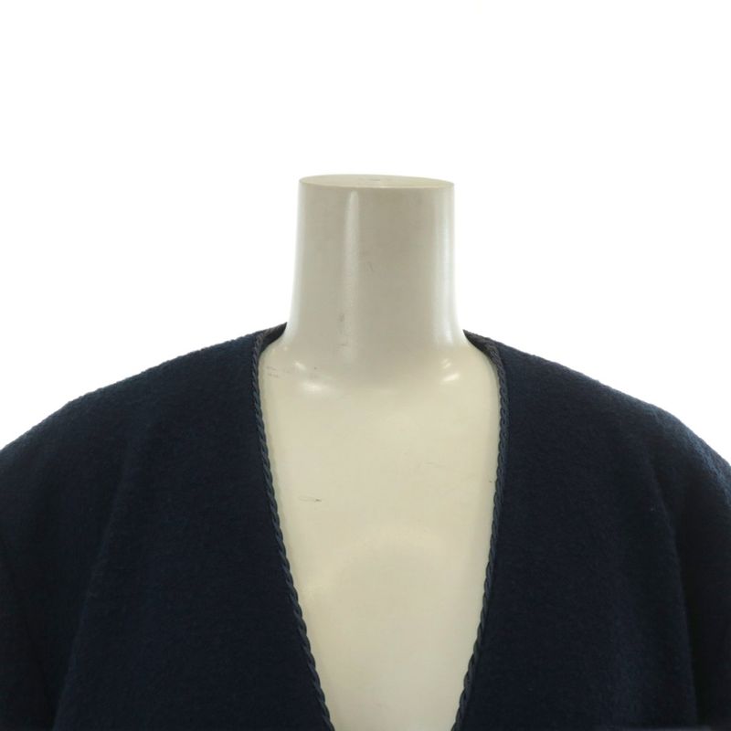 Celine Vintage Collarless Jacket Outer Double Logo Embroidery Patch Gold Button