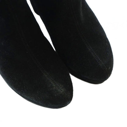 Gucci Long Boots Wedge Sole Thick Sole Logo Suede 34.5 21.5cm (8.46in) Black