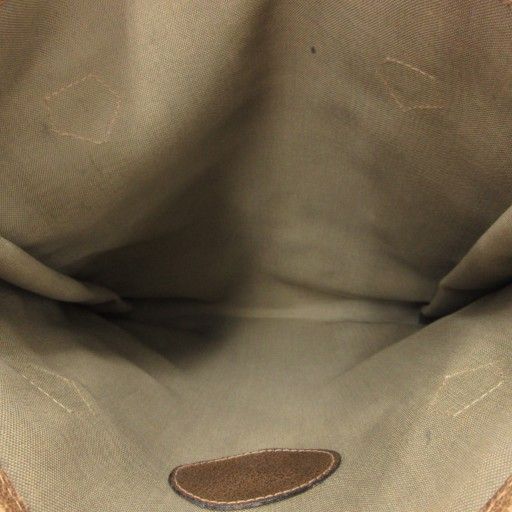 Gucci Old Gucci Vintage GG Supreme Tote Bag Hand Logo Plate Leather Brown AE -