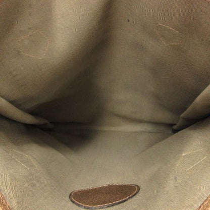 Gucci Old Gucci Vintage GG Supreme Tote Bag Hand Logo Plate Leather Brown AE -