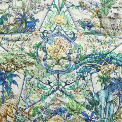 Christian DIOR Rug Mat Fabric Total Pattern Tassel Square Logo White Blue -