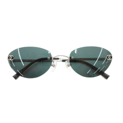 Chanel 4003 Sunglasses Oval Rimless Coco Mark 53 Mouth 19 130 Dark Green C.103
