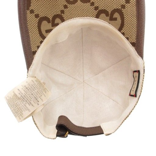 Gucci Jumbo GG Canvas Baseball Cap Baseball Cap Hat L 58cm (22.83in) Beige