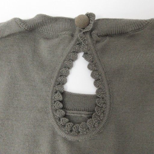 Fendi Knit Cut And Sewn Logo Plate Wool Short Sleeves 42 Approx M Gray Ibo84