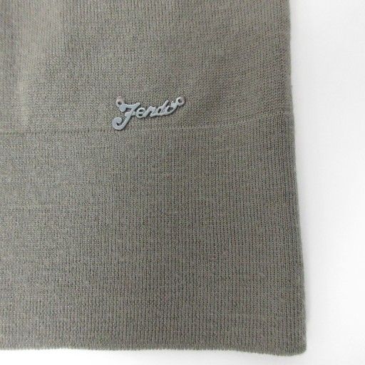 Fendi Knit Cut And Sewn Logo Plate Wool Short Sleeves 42 Approx M Gray Ibo84