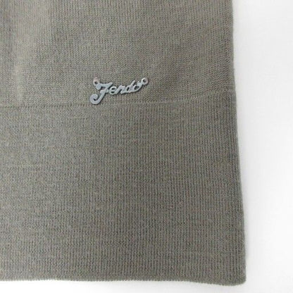 Fendi Knit Cut And Sewn Logo Plate Wool Short Sleeves 42 Approx M Gray Ibo84