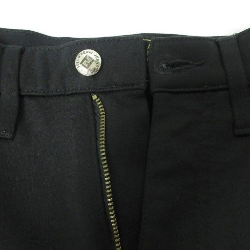 Fendi Jeans Nylon Skinny Pants Stretch Logo Button 27 Black Ibo84