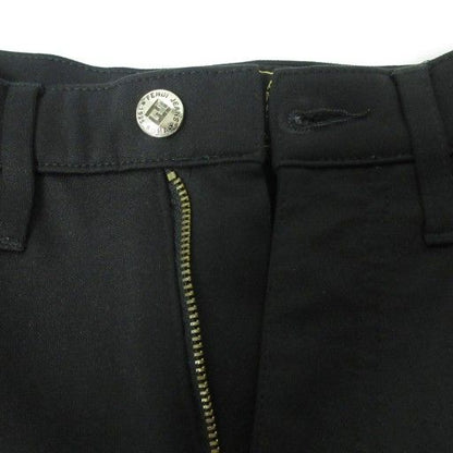Fendi Jeans Nylon Skinny Pants Stretch Logo Button 27 Black Ibo84