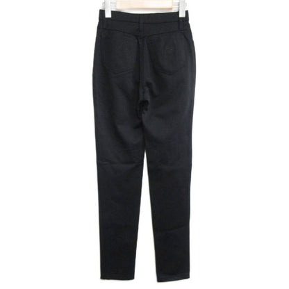 Fendi Jeans Nylon Skinny Pants Stretch Logo Button 27 Black Ibo84