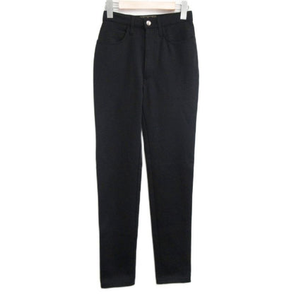 Fendi Jeans Nylon Skinny Pants Stretch Logo Button 27 Black Ibo84