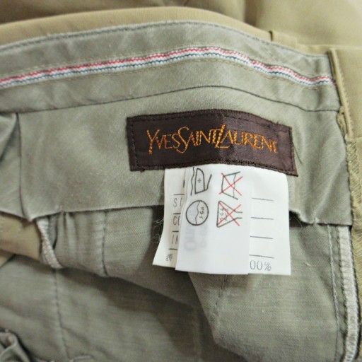 Yves Saint Laurent YVES Saint Laurent Wool Pants Slacks 73 Beige 1118 Ibo84