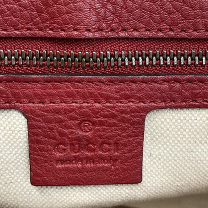 Gucci Shoulder Bag GG Marmont 401173 Red Leather