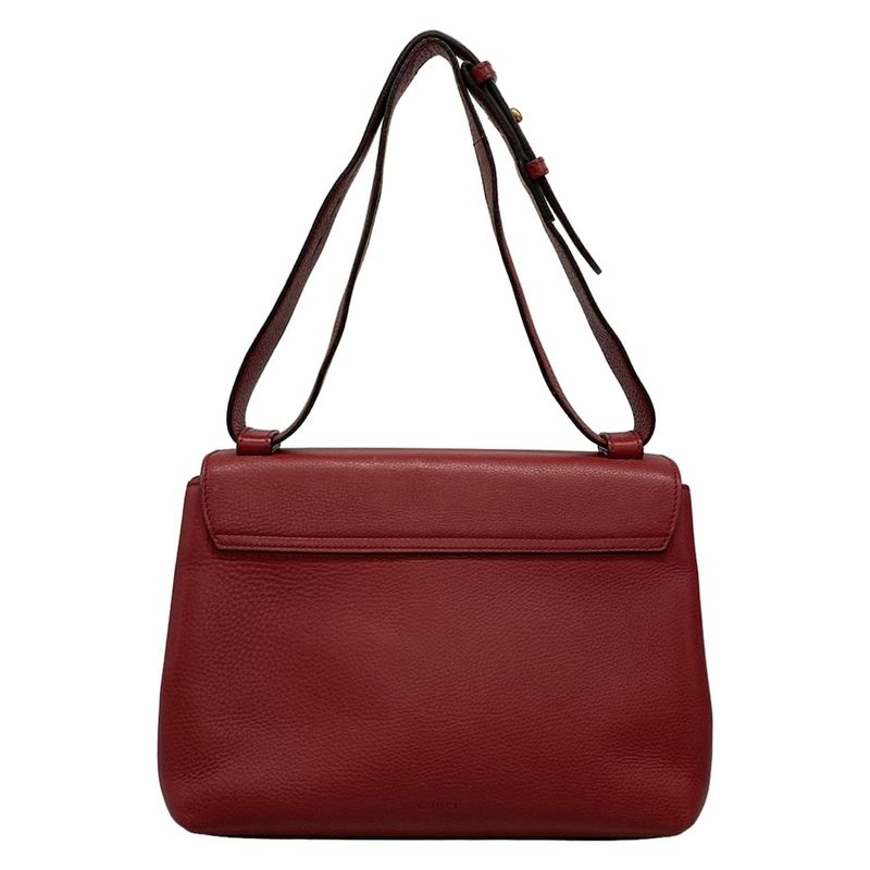 Gucci Shoulder Bag GG Marmont 401173 Red Leather